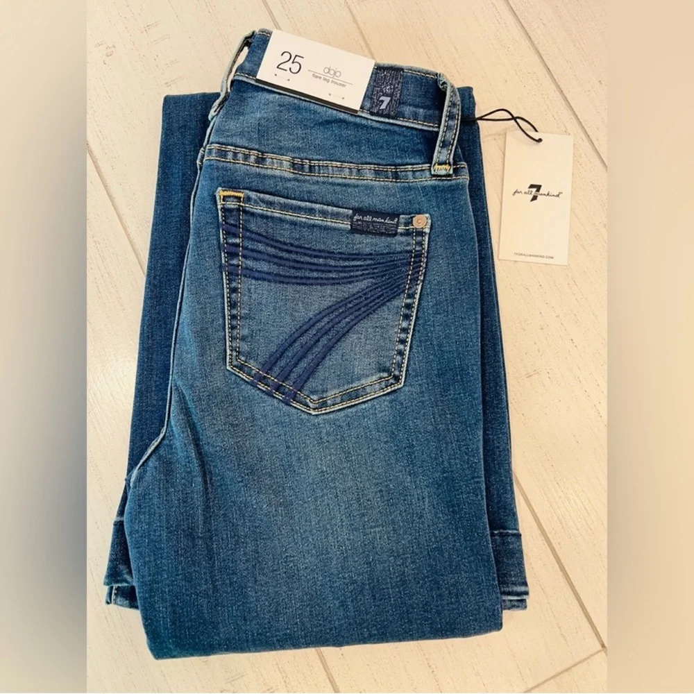 7 For All Mankind Dojo Original Jeans Women's Flare Leg Trousers NWT Size 25 AUM